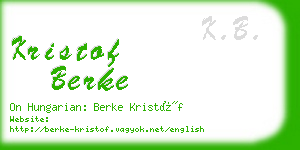 kristof berke business card